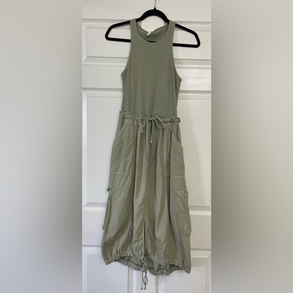 Daily Practice by Anthropologie High-Neck Tank Twofer Midi Dress | Size Small